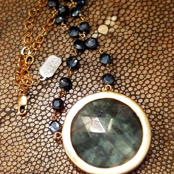 NEW Ela Rae, "Morah" Raw Emerald, Coin Necklace.  NWOT - Picture 2 of 7